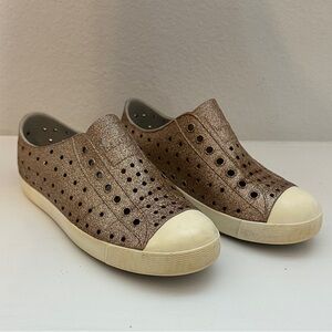 Bronze Glitter Native Slip-On Shoes